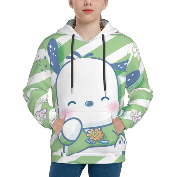 Sanrio Pochacco Kids' Hoodie 3d Print Sweatshirt Soft Pullover Hooded With Big Pockets Fans Gifts For Boys Or Girls Small