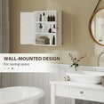 thumbnail image 4 of HOMCOM Armoire Murale de Salle de Bain avec Étagère, Blanche, 4 of 10