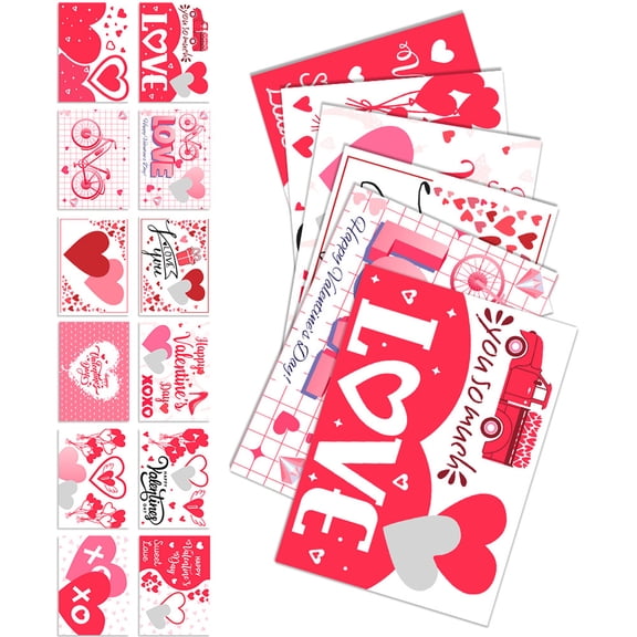 Bulk Valentines Scratching Off Cards Pack Of 6 Includes 8 Foiled Heart Seals Thick 300G White Paper Couple Interactional Party Game