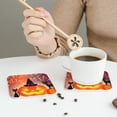 thumbnail image 6 of Disketp Halloween Pumpkin Funny Coasters,6 Pcs Leather Coasters With Holder, Perfect Housewarming Hostess Gifts,Protect Furniture From Water Marks Scratch And Damage, 6 of 9