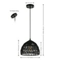 thumbnail image 3 of JONATHAN Y Campana 10.25" 1-Light Bohemian Modern Woven Rope/Iron LED Pendant, Black, 3 of 8