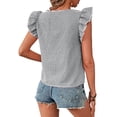 thumbnail image 5 of LWavelet Women's Square Neck Pleated Sleeveless Blouse – Flowy Casual Summer Top White L, 5 of 5