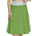 thumbnail image 1 of Women's Green Wavy Intersecting Vertical A-line Printed Skirt Casual Wear, 2XL, Green and Yellow Green, by Ambesonne, 1 of 6