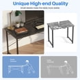 thumbnail image 6 of CONCETTA 44in Computer Office Desk, Writing Table for Small Spaces, Modern Style Home Office Desk, Black, 6 of 8