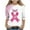 Pink 4, variant on BRGZLK Kids 3/4 Sleeve Breast Cancer Shirts cute Pink Ribbon Print Pattern Round Neck Basics Pullover Top for Girls Pink 3-4 Years
