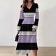 thumbnail image 2 of Gibobby Vestido casual para mujer Vestido de mujer casual elegante estampado temperamento cintura larga cintura mujer(Morado,XL), 2 of 5