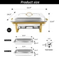 thumbnail image 2 of PRIJESSE Chafing Dish Buffet Set 8QT Gold & Silver Plated Stainless Steel Chafing Dish with Stainless Steel Lid, Buffet Warmer Set, 8-Pack for Home Gatherings, Christmas Parties, Catering Events, 2 of 8