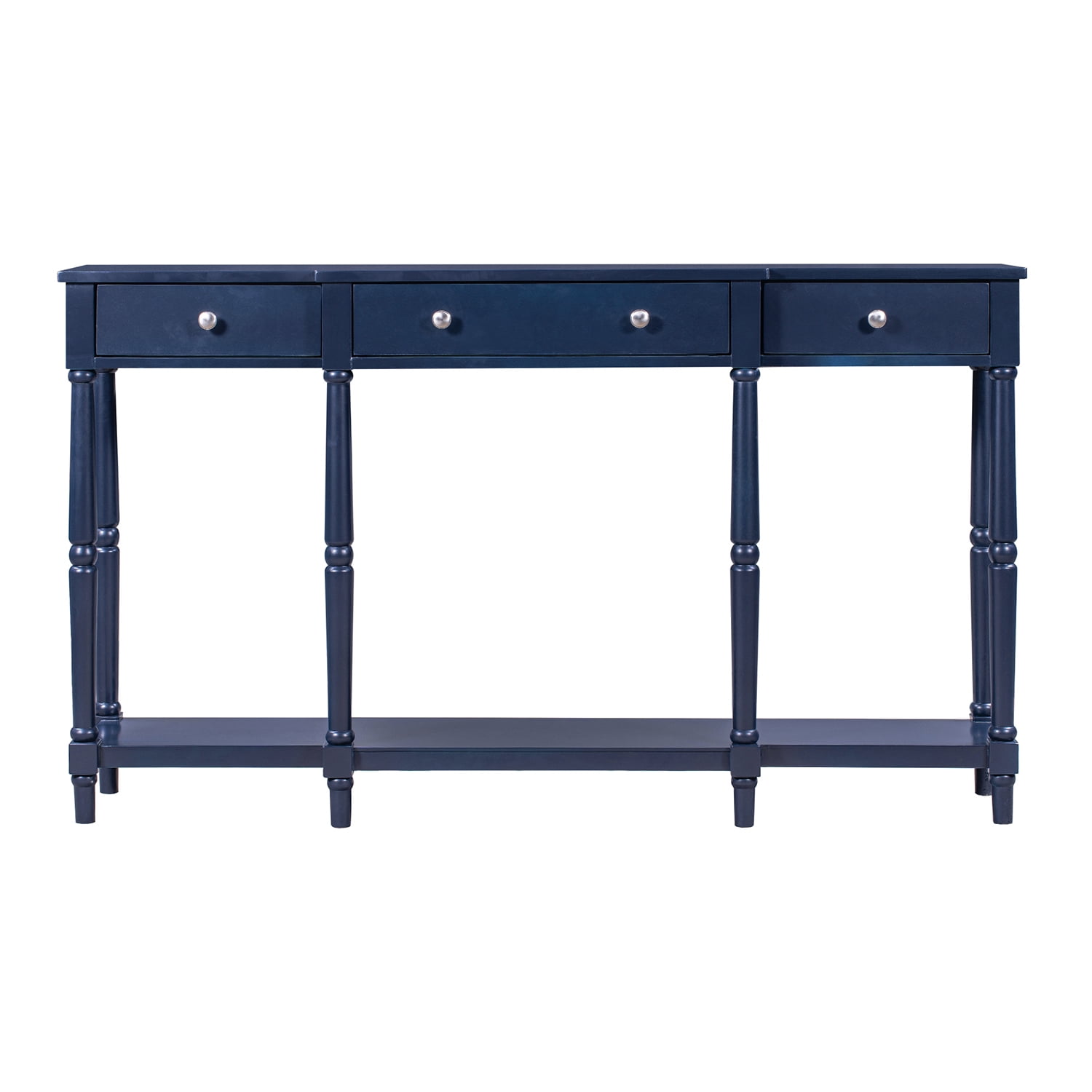 Kadyn Solid Wood Console Table, Modern Classic Entryway Table with Storage Shelf and Drawer, Narrow Long Sofa Entryway Table for Home, Navy Kadyn Solid Wood Console Table, Modern Classic Entryway Table with Storage Shelf and Drawer, Narrow Long Sofa Entryway Table for Home, Navy