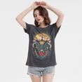 thumbnail image 2 of Vintage Boho Shirt Women Moon Moth Flower Graphic Tee Butterfly Floral Short Sleeve Casual Tee Tops, 2 of 7