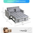 thumbnail image 2 of 54inch Velvent 2-seat Pull Out sofa Couch,3 in 1 Sleeper Sofa,  Adjustable Backrest, 2 of 8
