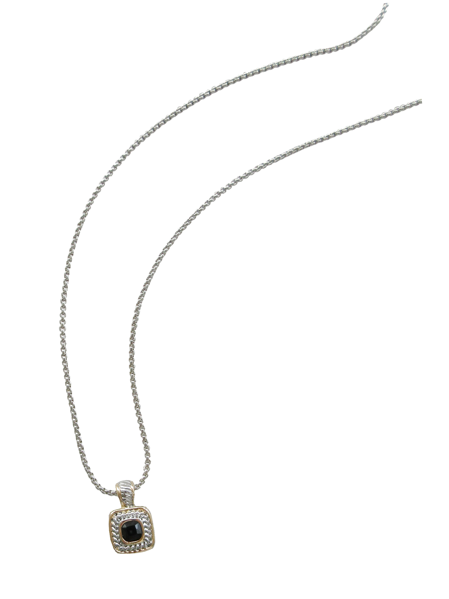 Time and Tru Women's Black Square Pendant Necklace and Earring Set