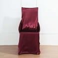thumbnail image 6 of Efavormart Burgundy Chair Covers for Party 10 PCS Universal Satin Self Tie Banquet Folding Wedding Chair Cover - Fit on Most Chairs - Easy Use & Machine Wash Slipcovers for Outdoor Events, 6 of 10