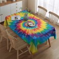 thumbnail image 2 of Colorful Rainbow Tie Dye Spiral Pattern Rectangle Tablecloth 60"x84",Waterproof Polyester Rectangle Table Cloth, Wipeable Spillproof Polyester Tablecloth for Dining, Camping, Indoor and Outdoor, 2 of 5