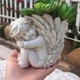 thumbnail image 4 of SXcggal Angel Statue White Resin Planter with Holes, 4 of 8