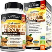 BioSchwartz 1500mg Turmeric Curcumin with BioPerine Black Pepper Extract, 180 Capsules