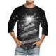 thumbnail image 1 of Camisas de Manga Larga para Hombres Imprimir Casual Cuello Redondo Blusa de Manga Corta, Camisas de Lino para Hombres, 1 of 1