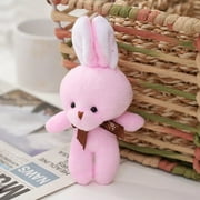 10Pcs/Lot Mini Teddy Rabbit Stuffed Dolls Kawaii Bunny Rabbit Plush Toys Keychain Creative Animal Bag Pendent kids Birthday Gift 10pcs F