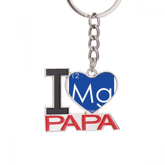 Chestry Elements Period Table Alkaline Earth Metal Magnesium Mg Keychain Metal Keyring Holder Love PAPA Father