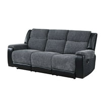 Global Furniture USA Traditional Glam Reclining Sofa, Black,Grey