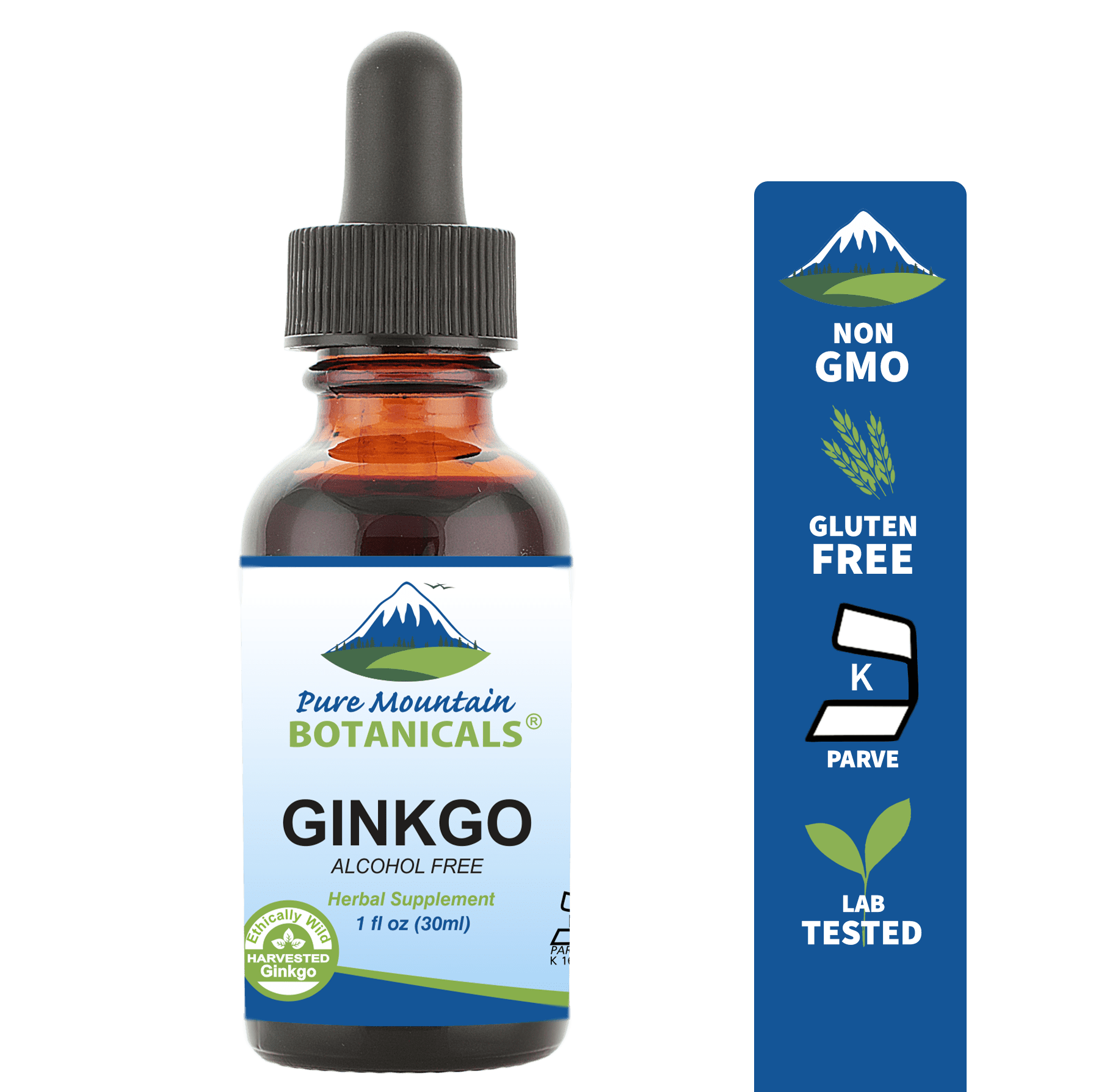 Ginkgo Biloba Liquid Extract Alcohol Free Tincture of Wild Harvest