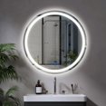 thumbnail image 1 of BBTEQEKN Miroir Rond à LED de 24 Pouces avec Lumière, Miroir Mural Anti-Buée, Luminosité Réglable, Bouton Tactile Intelligent, Incassable, pour Entrée Salle de Bain, Décoration Murale, 1 of 8