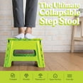 thumbnail image 6 of Lexi Home 9â Step Stool Foldable Collapsible Step Stool with Handle & Rubber Grips, Green, 6 of 9