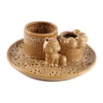thumbnail image 2 of Porta incienso, decoración del hogar, centros de mesa, adorno de mesa, plato de vela de gato, portavelas de cerámica para sala de estar, casa de té Manchas marrones, 2 of 8