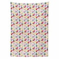 thumbnail image 2 of Floral Tablecloth, Colorful Floral Arrangement with Smiling Faces Dots and Circles Abstract Composition, Rectangle Satin Table Cover for Dining Room and Kitchen, 52" X 70", Multicolor, by Ambesonne, 2 of 2