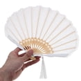 thumbnail image 5 of SEWOART White Lace Folding Handheld Fan, Elegant Portable Fan for Stage Props, Home Decor, and Special Events, 5 of 6