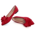 thumbnail image 3 of Zapatillas de ballet SAILING LU Bow-Knot para mujer, ante, color rojo, talla 5, 3 of 7