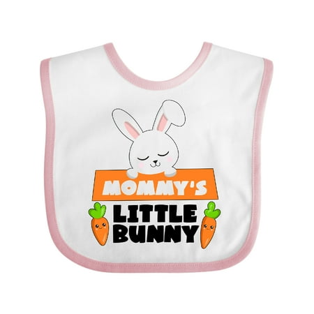 

Inktastic Mommy s Little Bunny Cute White Rabbit with Carrots Gift Baby Boy or Baby Girl Bib