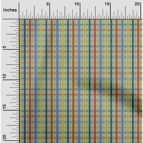 oneOone Cotton Flex Fabric Madras Check Print Fabric BTY 40 Inch Wide