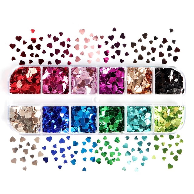 Juego de Herramientas de lentejuelas para decoración de uñas, accesorios de manicura, Escama de corazón de amor, rebanada de arcilla roja rosa, suministros de decoración de uñas de San Valentín, nuevo