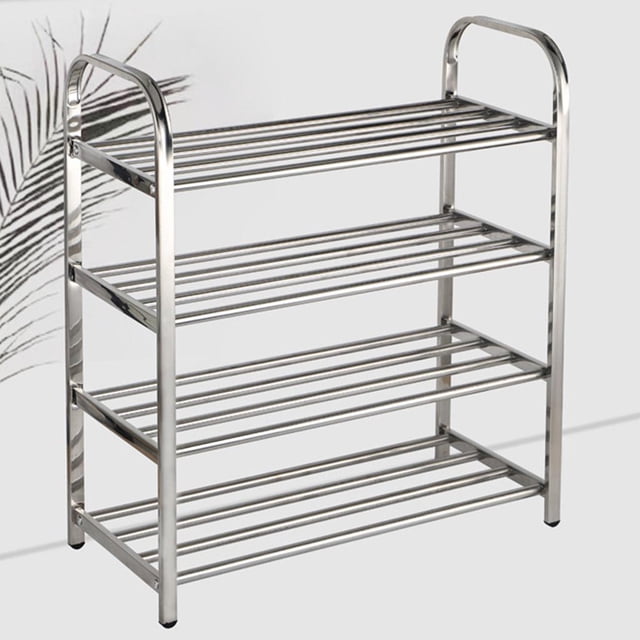 Estante de de 4 niveles Torre de de metal 16-20 pares Unidad de organizador de almacenamiento de Estante de pequeña sala apilable con 4 niveles Estantes metálicos de servicio BLESIY zapateros de acero inoxidable