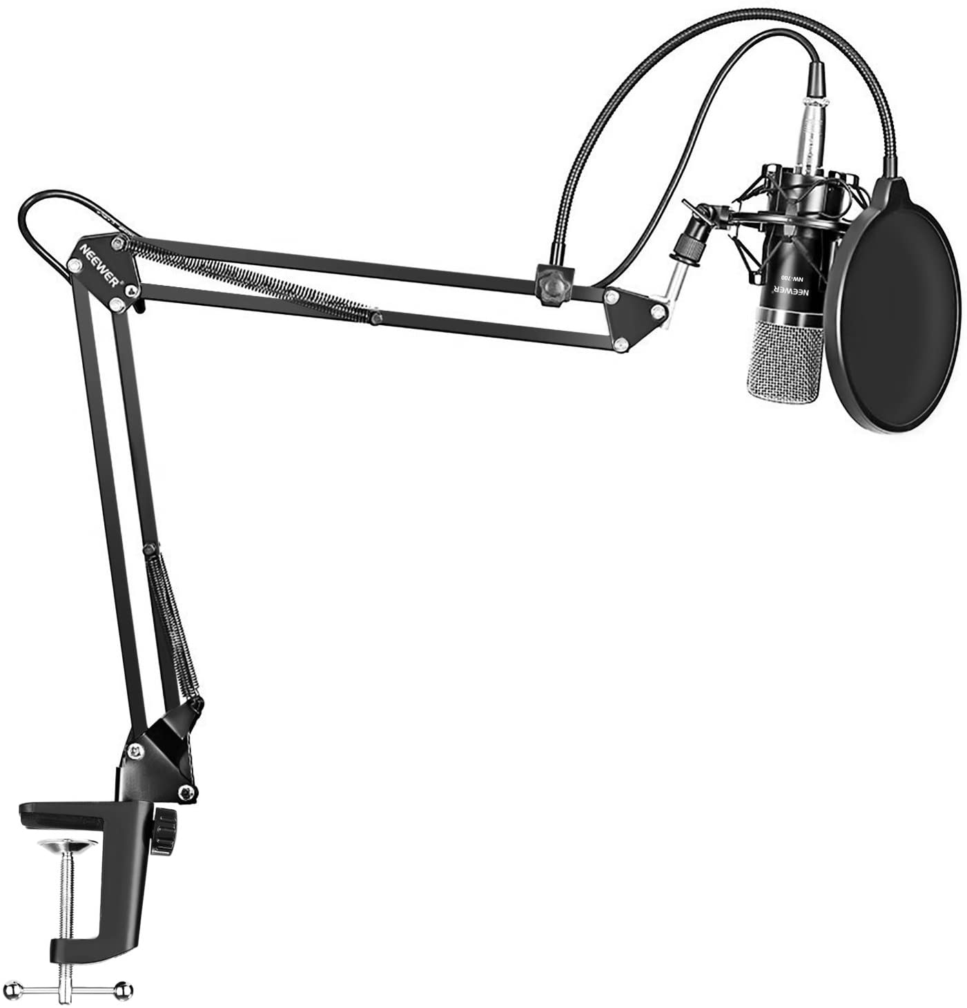Neewer Nw 700 Professional Studio Broadcasting Recording Condenser Microphone Nw 35 Adjustable Recording Microphone Suspension Scissor Arm Stand With Shock Mount And Mounting Clamp Kit Black Walmart Com Walmart Com