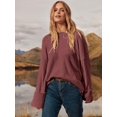 thumbnail image 6 of SMZ Women's Oversized Crewneck Long Sleeve Fuzzy Knit Casual Chunky Fall/Winter Pullover Sweaters, 6 of 8