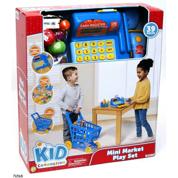 Kid Connection Supermarket Mini Market Playset 39 Pieces Toddler Toys Made from Durable Plastic