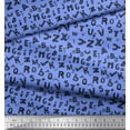 thumbnail image 3 of Soimoi Blue polyester Crepe Fabric Alphabet Text Decor Fabric Printed Yard 42 Inch Wide, 3 of 3