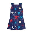 thumbnail image 4 of Independence Day Plus Size Girls Dresses Size 10-12 4th Of July Sleeveless Sun Dresses Patriotic Casual Dress Red Blue and White Vacation Dress 2025 Summer Crewneck Midi Dress,Navy 7-8 Years, 4 of 6