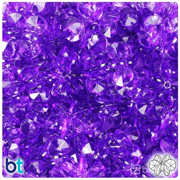 BeadTin Amethyst Transparent 18mm SunBurst Craft Beads (135pcs)