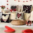 thumbnail image 4 of I Love U XOXO Valentine Hearts Stripes Throw Pillow Covers, 16 x 16 Inch Love Wedding Black Cushion Case Decoration for Sofa Couch Set of 4, 4 of 6