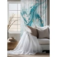 thumbnail image 4 of Sheer Curtains 72 Inches Long, White Teal Marble Semi Sheer Curtains Light Filtering Window Treatment, Modern Abstract Art Marble Fluid Privacy Voile Drapes for Living Room Bedroom 52x72 Inch, 4 of 7