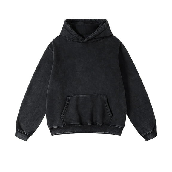 VNKIDY Womens Oversized Hoodie Wash Hoodie Couples Vintage Sweatshirt Heavyweight Hoodies Streetwear Trendy Male Long Sleeve Solid Color Pullover Autumn Winter Outwear Comfort