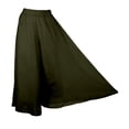 thumbnail image 5 of Women's Culottes Linen Wide Leg Pants Elastic Waist Casual Palazzo Trousers Women Linen Pants Color Army Green Size S, 5 of 6