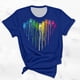 thumbnail image 5 of Camisetas de Manga Corta para las Mujeres Impresas Cuello Redondo Casual Camiseta, 95% Poliéster 5% Spandex Vintage Ligero Top para Diario, Fiesta Y Primavera, 5 of 5