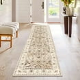 thumbnail image 3 of Findosom Washable Runner Rug 2'x8' Non-slip Kitchen Runner Rug, Vintage Paisley Runner Rugs Soft Distressed Carpet Boho Runner Rug for Hallway Bedroom Laundry Entryway,Beige, 3 of 9