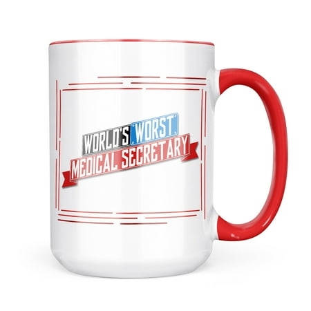 

Neonblond Funny Worlds worst Medical Secretary Mug gift for Coffee Tea lovers