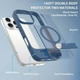 thumbnail image 5 of Magnetic Compatible with iPhone 16e Case, [Built-in Invisible Kickstand][Compatible with MagSafe] [Military Grade Shockproof] Slim Translucent Matte Phone Case for iPhone 16e, Darkblue, 5 of 6