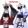 thumbnail image 5 of Juego de cosplay de Acheron, Honkai Star Rail, disfraz rojo de Acheron, vestido, peluca, zapatos, conjunto completo, ropa de fiesta de carnaval para mujer, 5 of 5