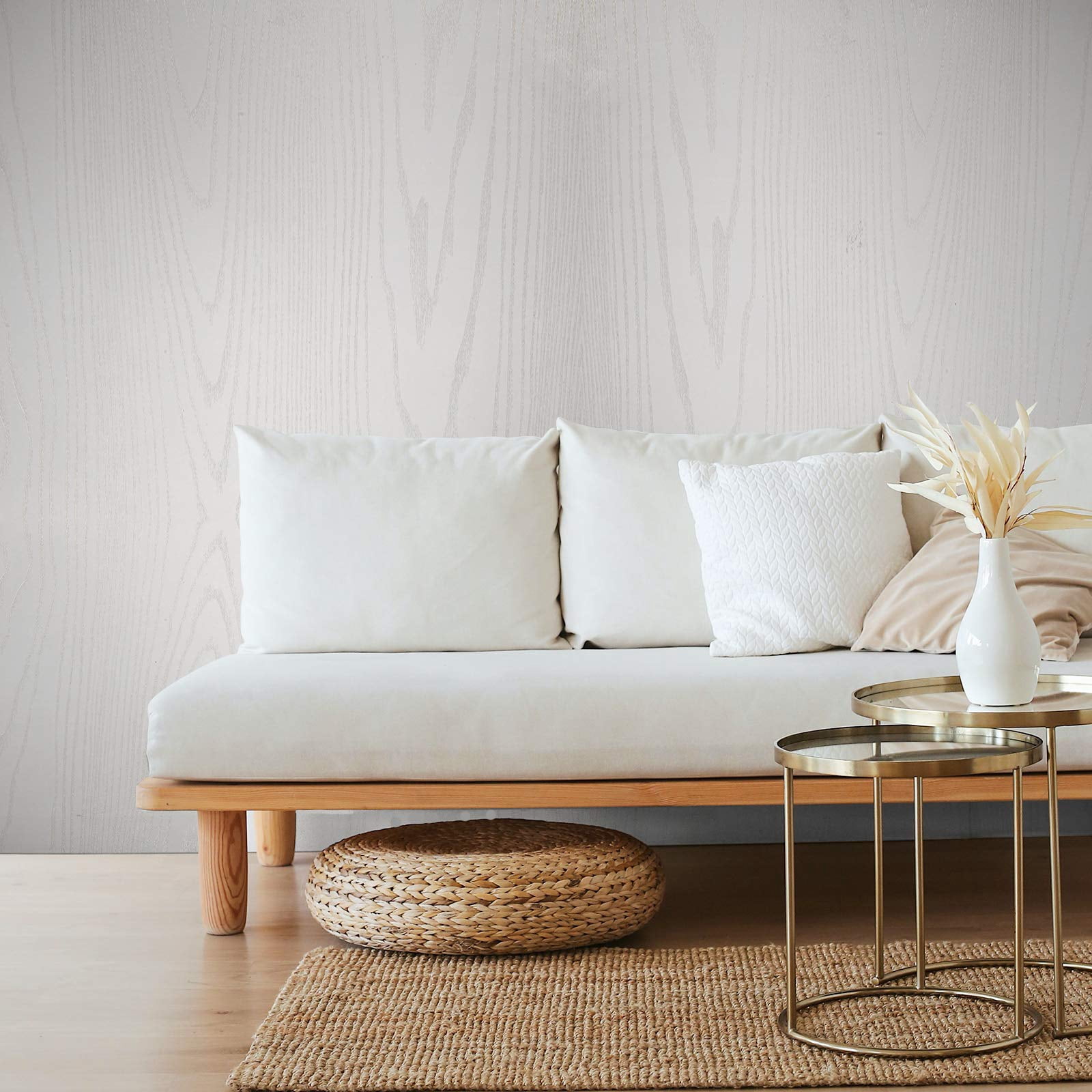 White Wood Grain Contact Paper 24 X 196 In  Self-adhesive Wallpaper Peel And Stick Removable Decorative Wall Covering Vinyl Film For Shelf Liner Furniture Kitchen Cabinet Countertop Drawer